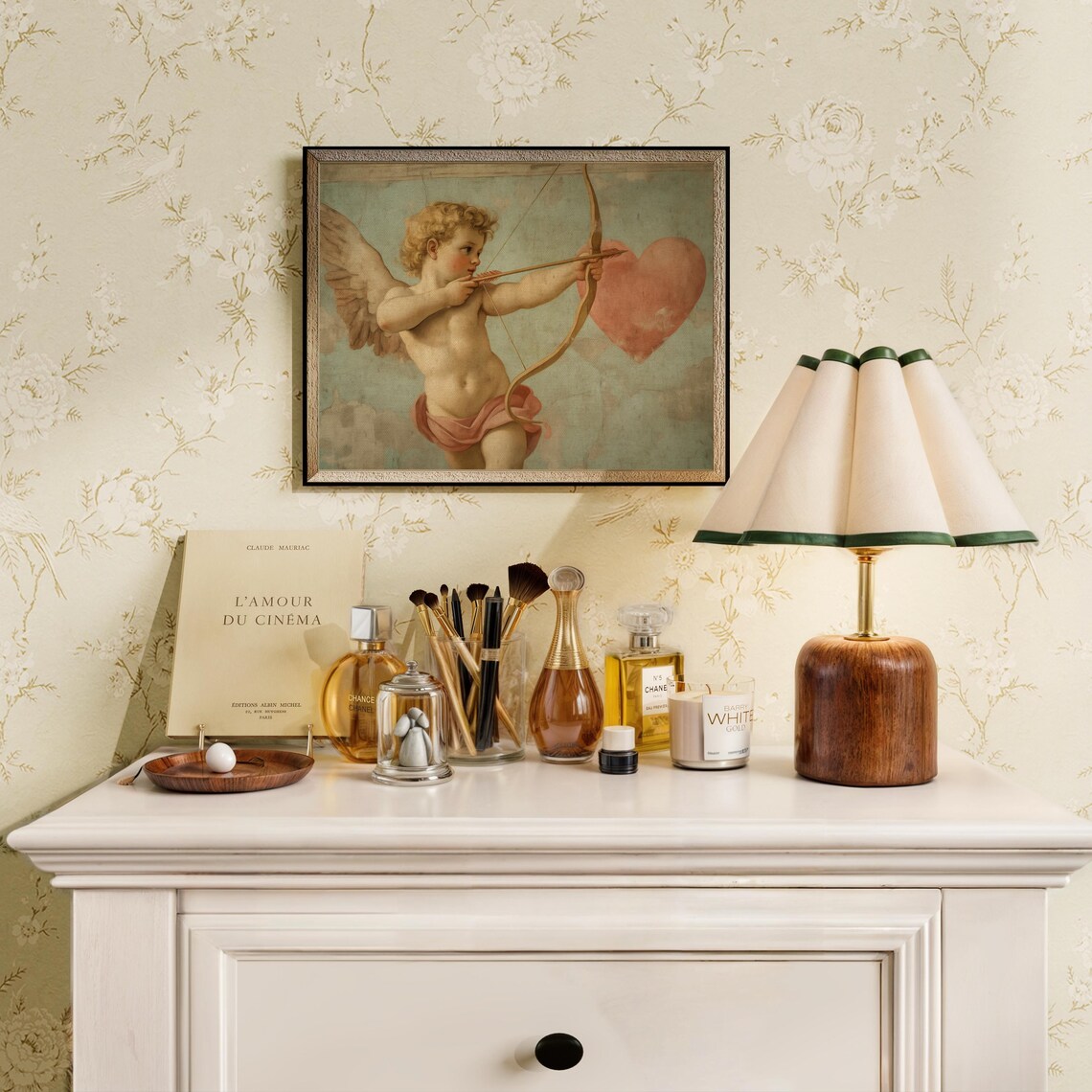 Renaissance Cupid Arrow Heart Painting Vintage Romantic Wall Art - Image 2