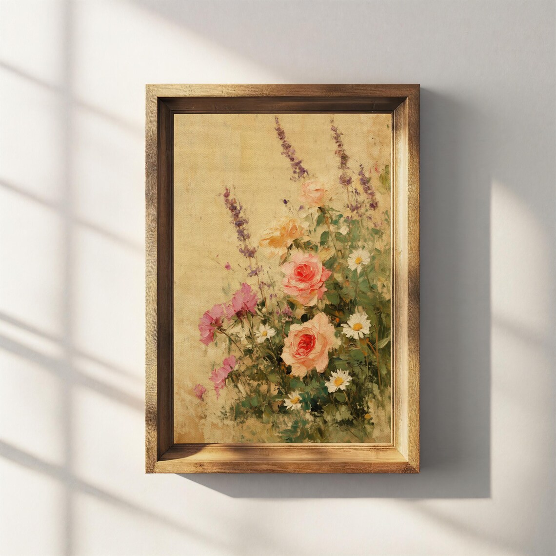 Wildflower Garden Roses Daisies Cosmos Vintage Botanical Art Poster - Image 3