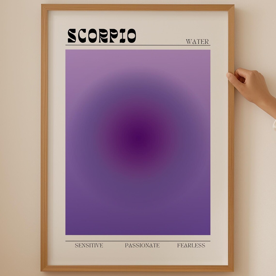 Scorpio Aura Zodiac Poster Dopamine Decor Above Couch Art Astrology Gifts Manifestation Teen Room Spiritual