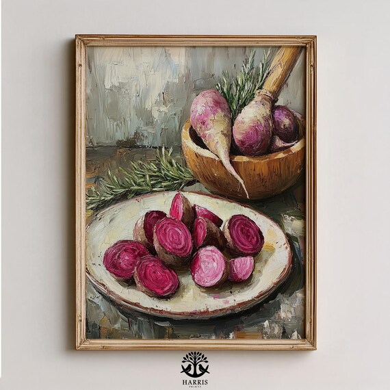 Roasted Beets and Turnips Farmhouse Kitchen Still Life Poster