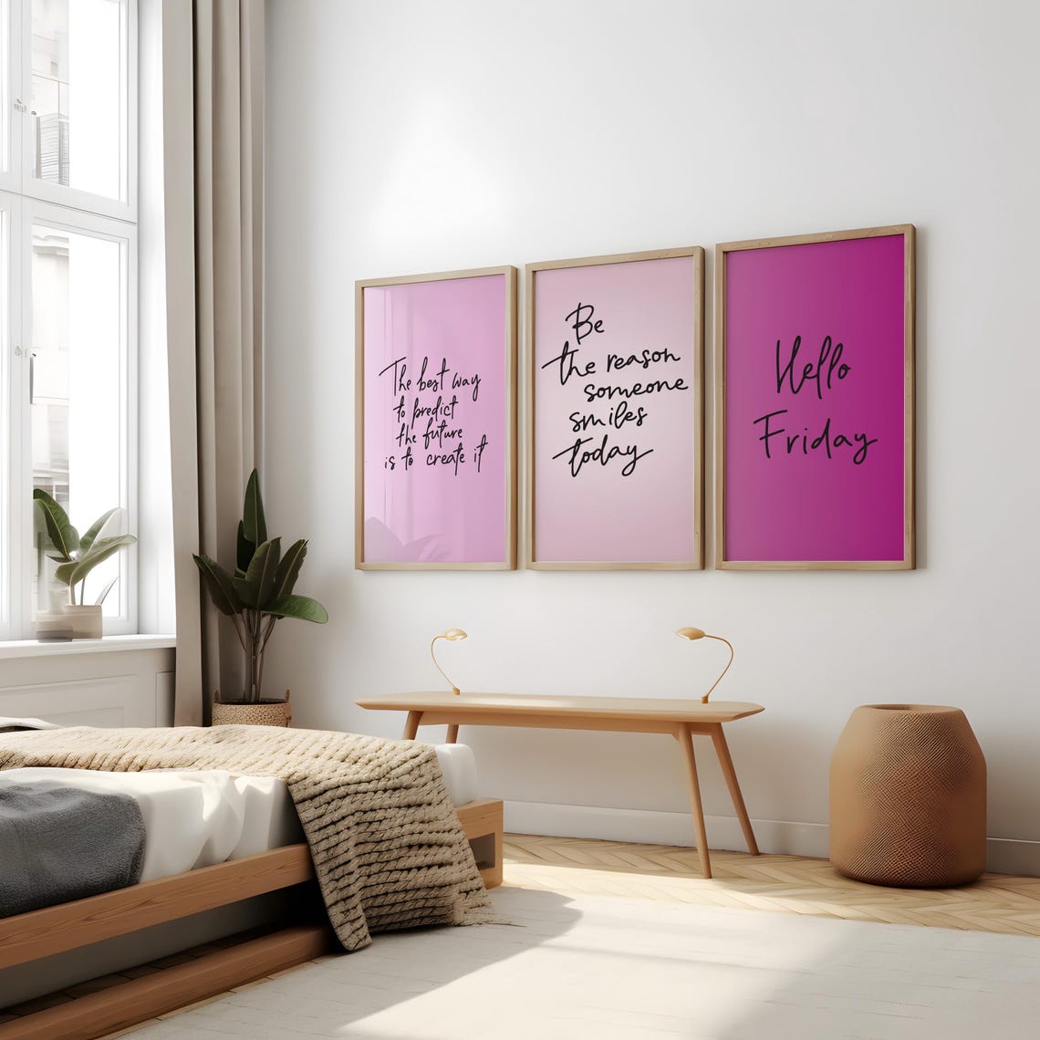 Hello Friday Fun Pink Gradient Script Typography Weekend Poster - Image 2