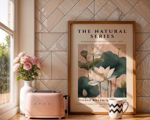 Garden Botanical Print, Modern Asian-Inspired Floral Art