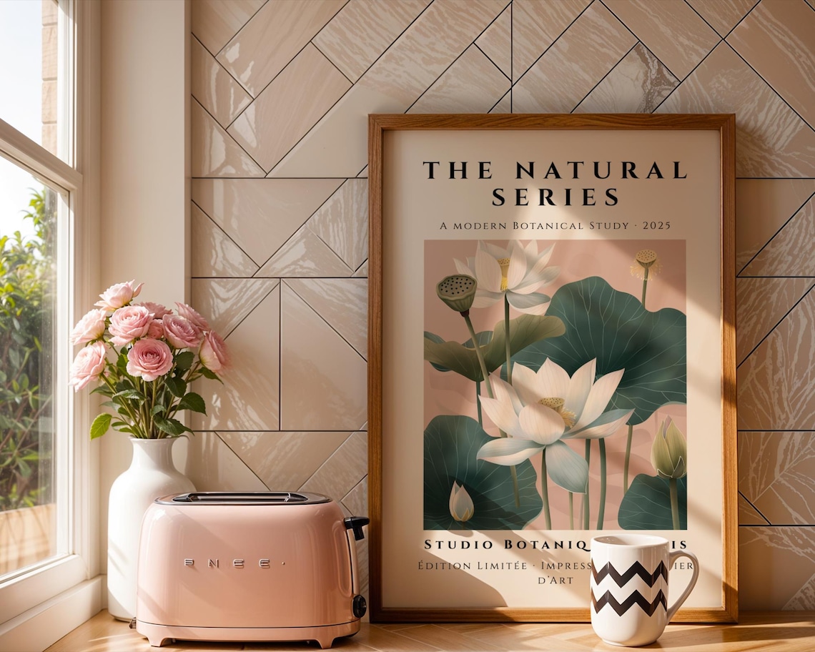 Garden Botanical Print, Modern Asian-Inspired Floral Art