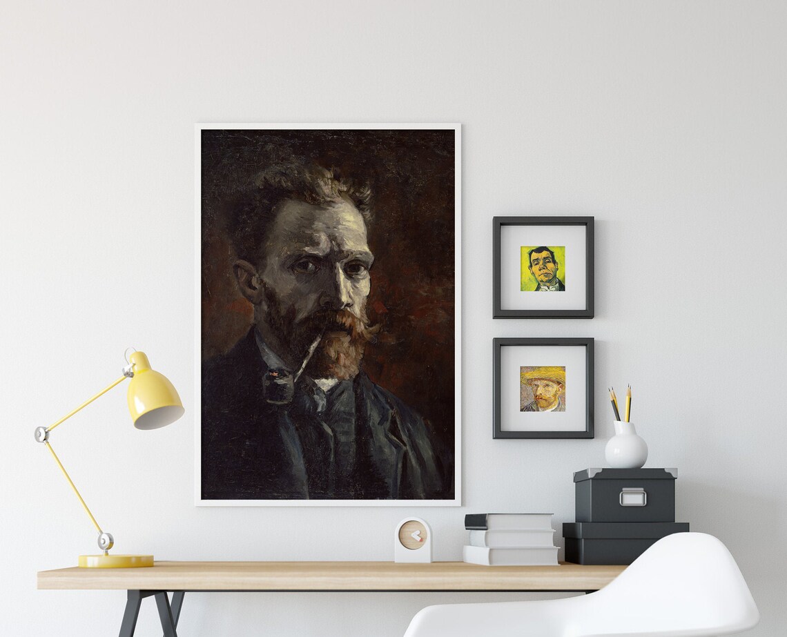 Van Gogh Self Portrait With Pipe, Classic Poster Print - Image 3