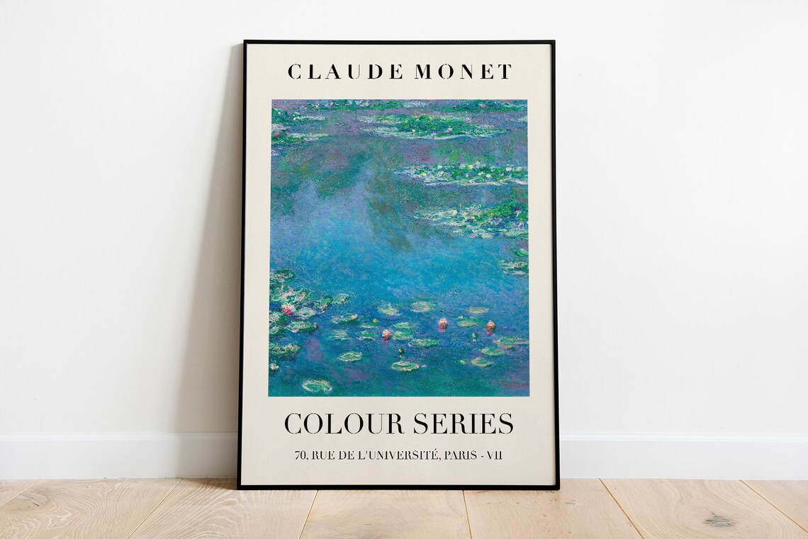 Claude Monet Colour Series Water Lilies Pond Impressionist Exhibition Poster - Image 2