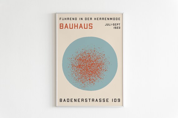 Bauhaus 1923 Exhibition Abstract Blue Circle Retro German Design Poster