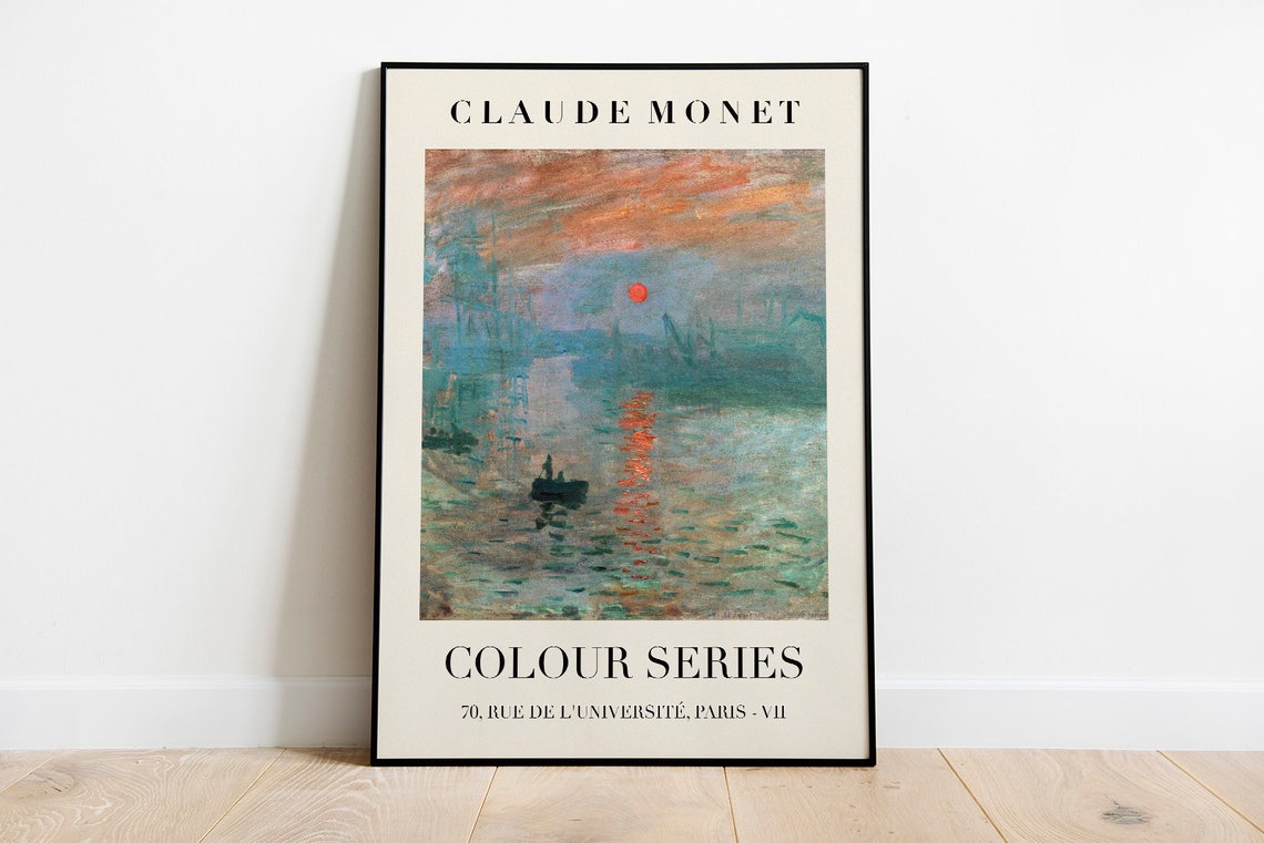 Claude Monet Impression Sunrise Harbour Colour Series Exhibition Print - Image 2