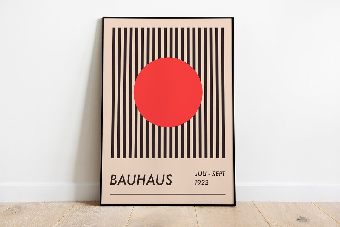 Bauhaus Juli Sept 1923 Red Circle Striped Minimalist Art Poster - Image 3