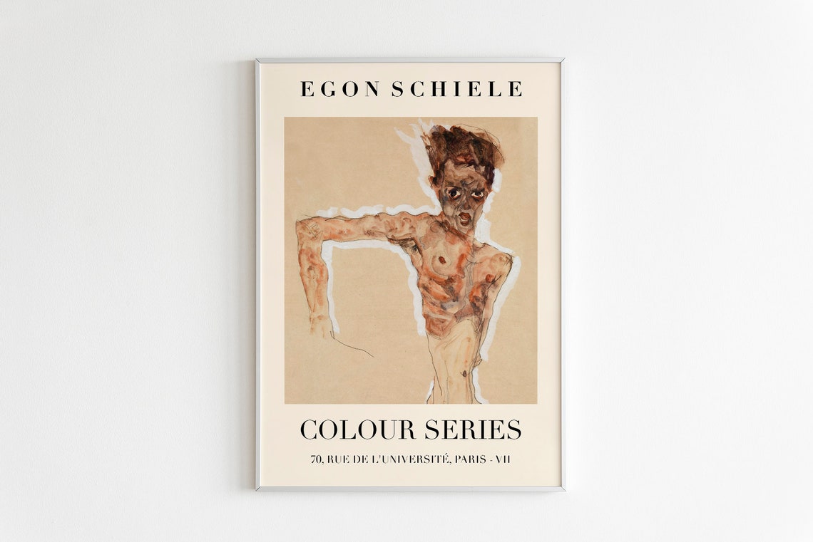 Egon Schiele Expressionist Figure Colour Series Exhibition Print