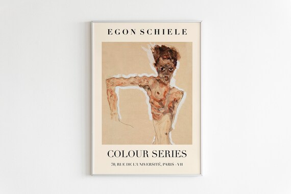 Egon Schiele Expressionist Figure Colour Series Exhibition Print