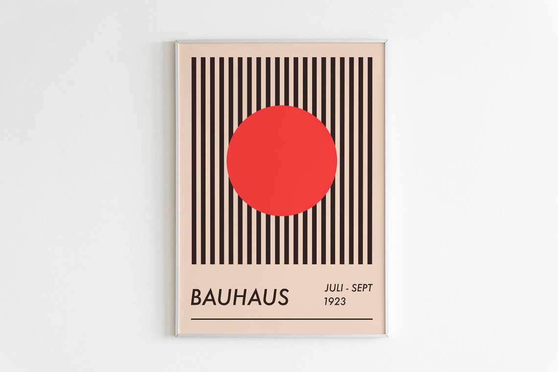 Bauhaus Juli Sept 1923 Red Circle Striped Minimalist Art Poster