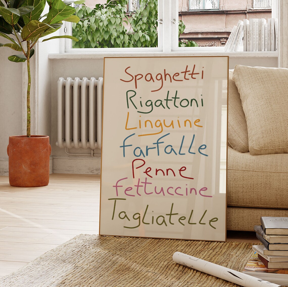 Retro Italian Pasta Names Print, Typography Art Print - Image 2