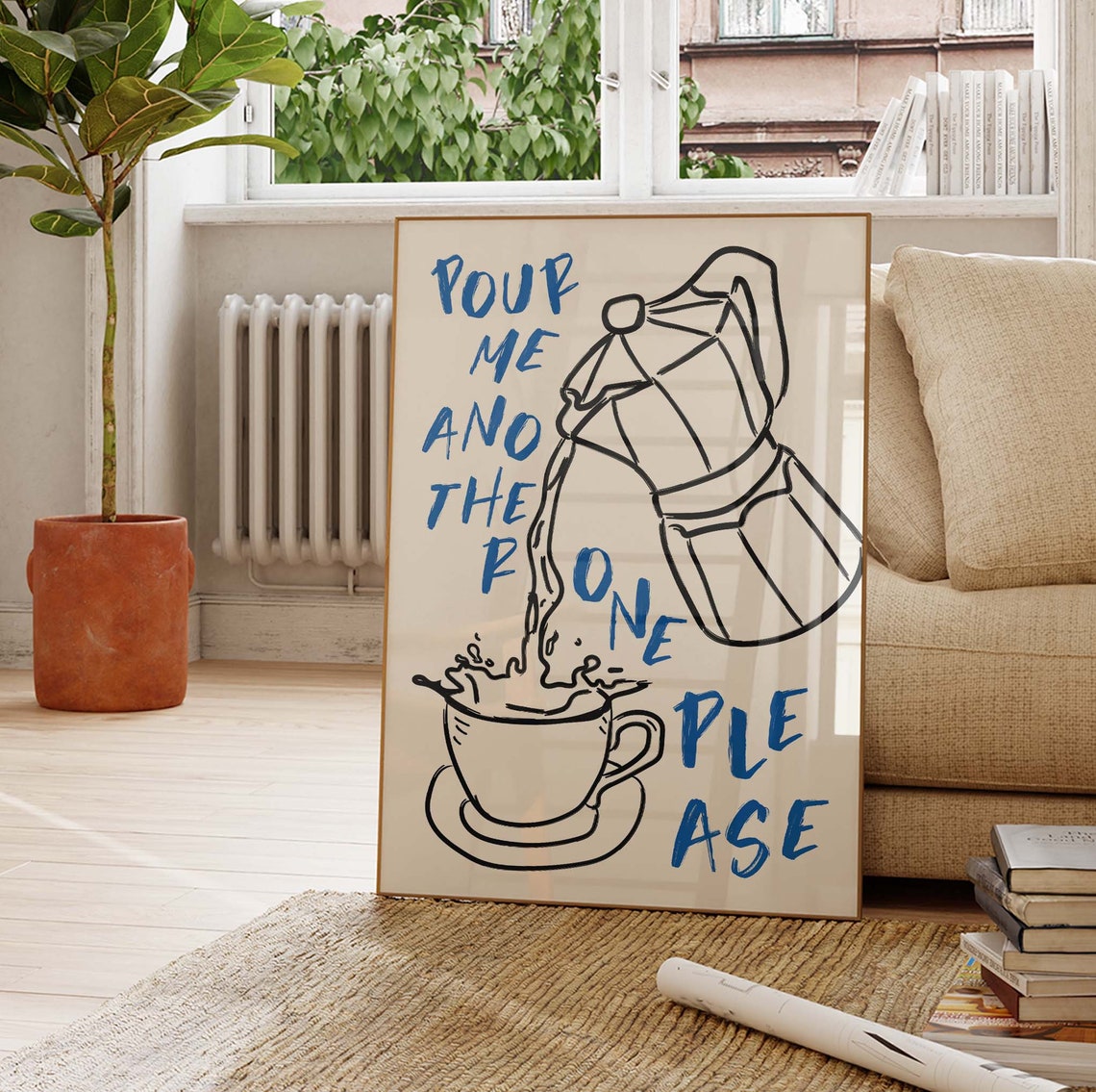 Pour Me Another One Please Funny Moka Pot Coffee Lover Poster - Image 4