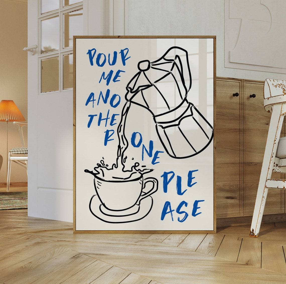 Pour Me Another One Please Funny Moka Pot Coffee Lover Poster - Image 2