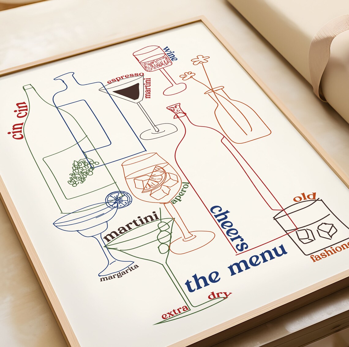 Cocktail Menu Retro Mid-Century Travel Poster - Image 3