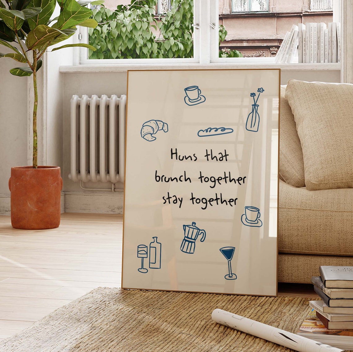 Huns That Brunch Together Stay Together Quote Kitchen Wall Art - Image 3