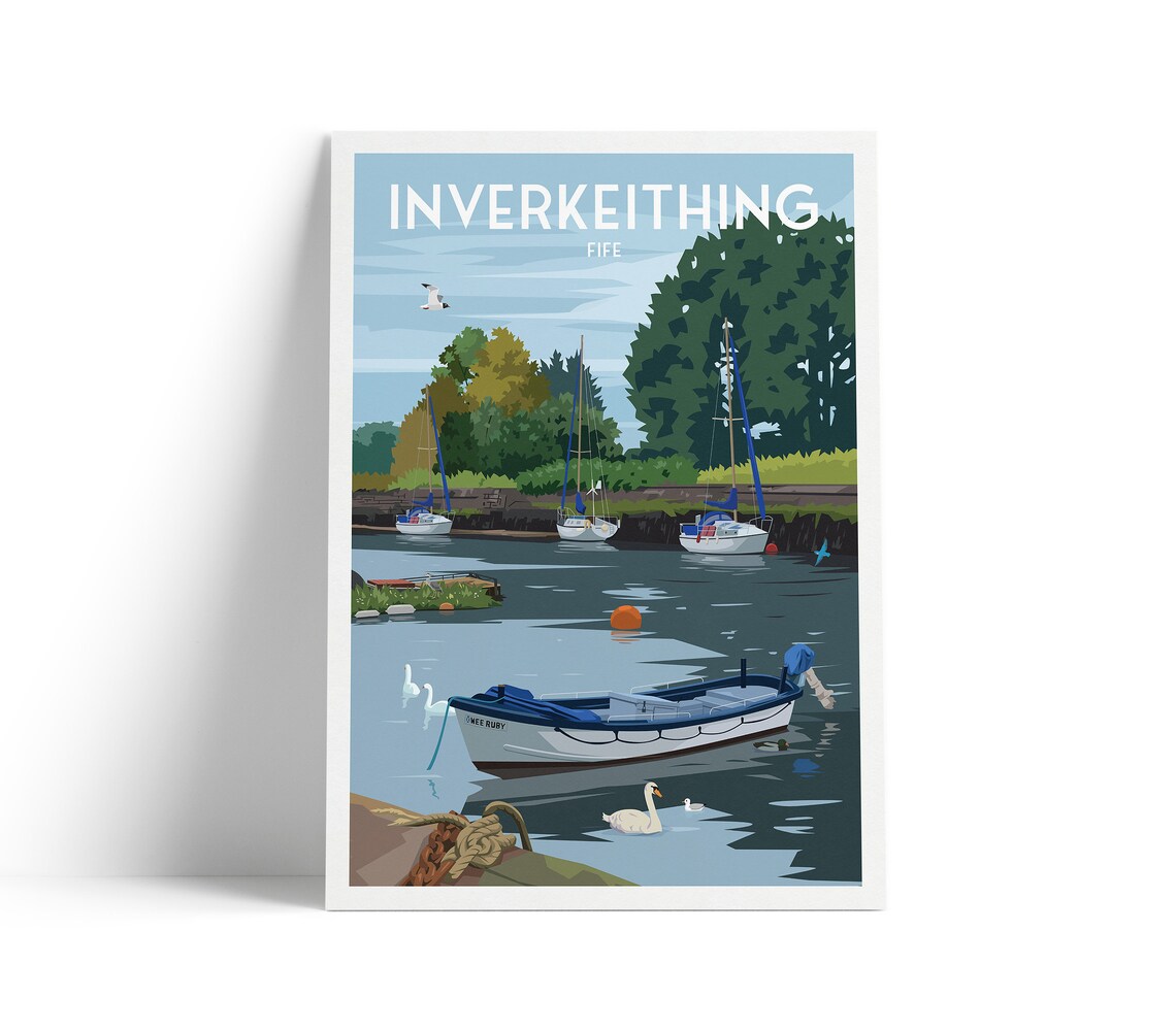 Inverkeithing Harbour, Fife Travel Poster Print