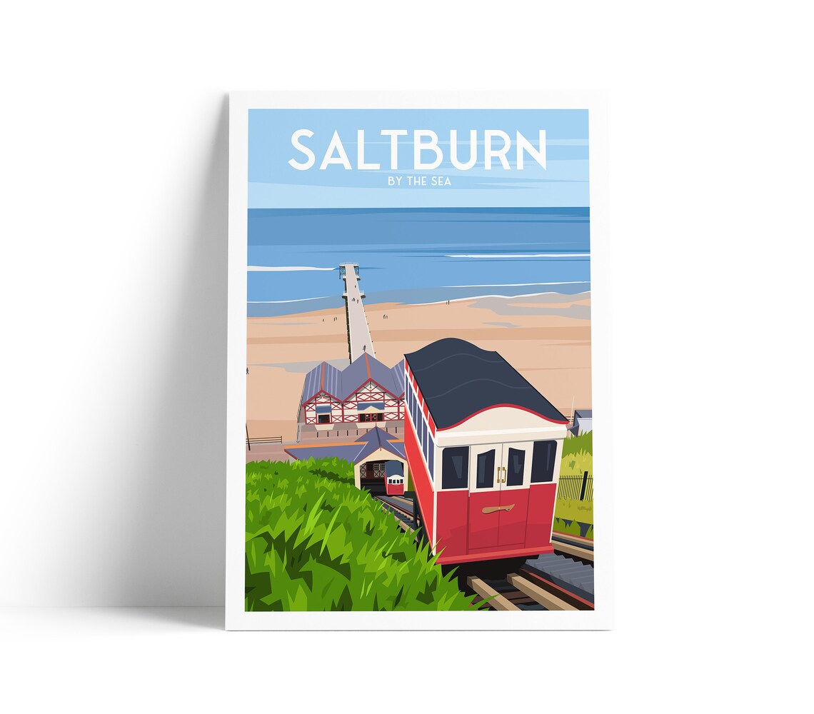 Saltburn By The Sea England Gift Travel Poster