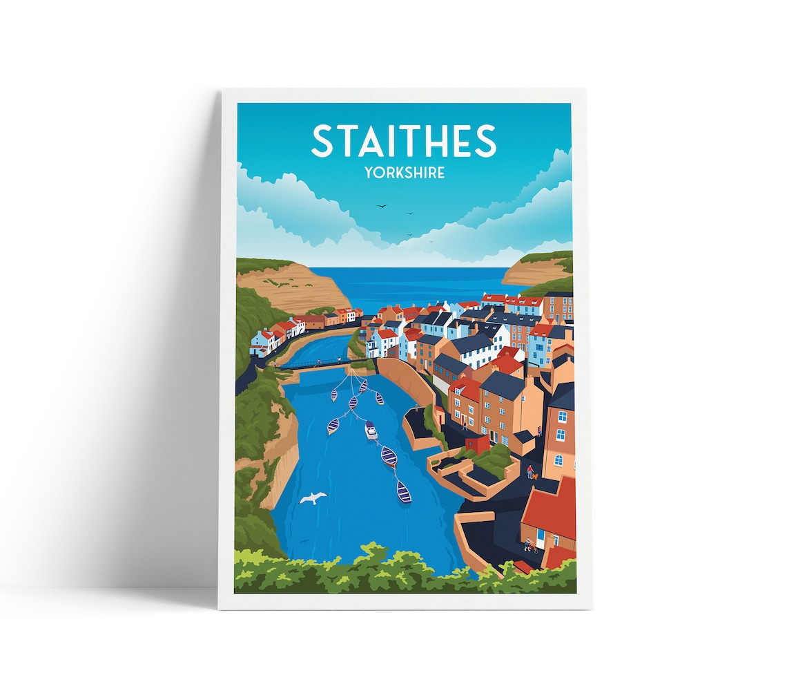 Staithes Travel Poster, Yorkshire Wall Art