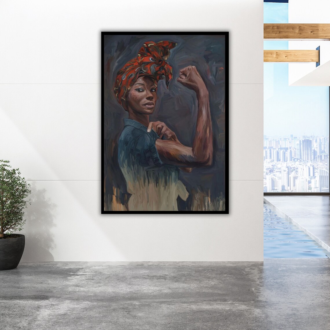 Ethnic Art Print African Woman Ready To Hang Framed Wall Decor Cultural Home Decor Wall Art - Image 5
