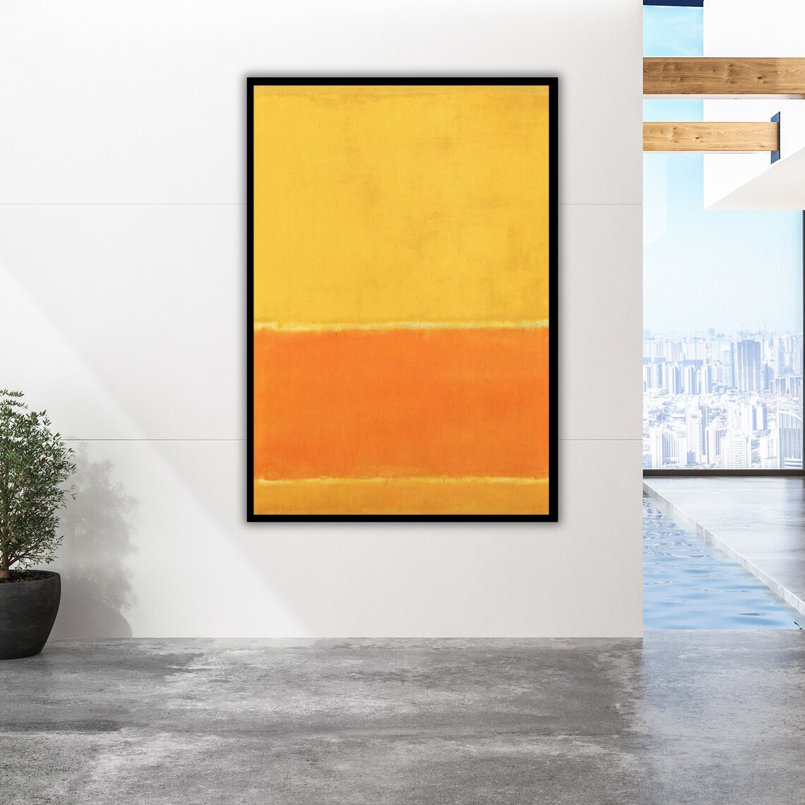 Yellow Orange Minimalist Art Rothko Style Abstract Wall Decor Modern Home Decoration - Image 4