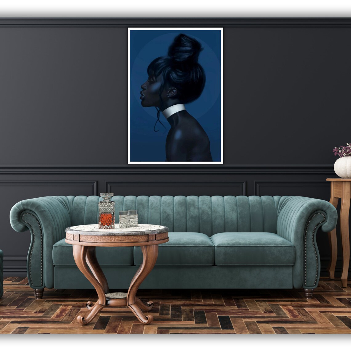 Ethnic Art Print African Woman Ready To Hang Framed Wall Decor Cultural Home Decor Wall Art - Image 3