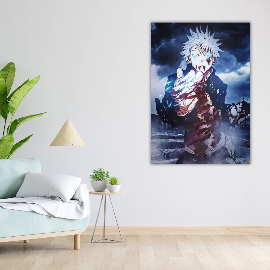 Satoru Gojo Jujutsu Kaisen Anime White Hair Blue Eyes Power Poster - Image 5