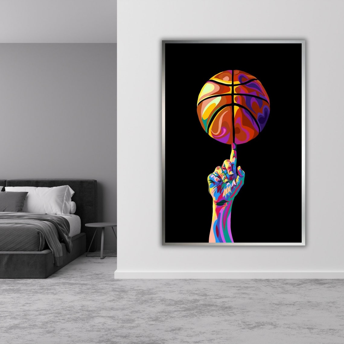 Basketball Ball On Finger Art Basketball Ball Wall Decor Modern Art Basketball Gift Unique Home Decor - Image 3