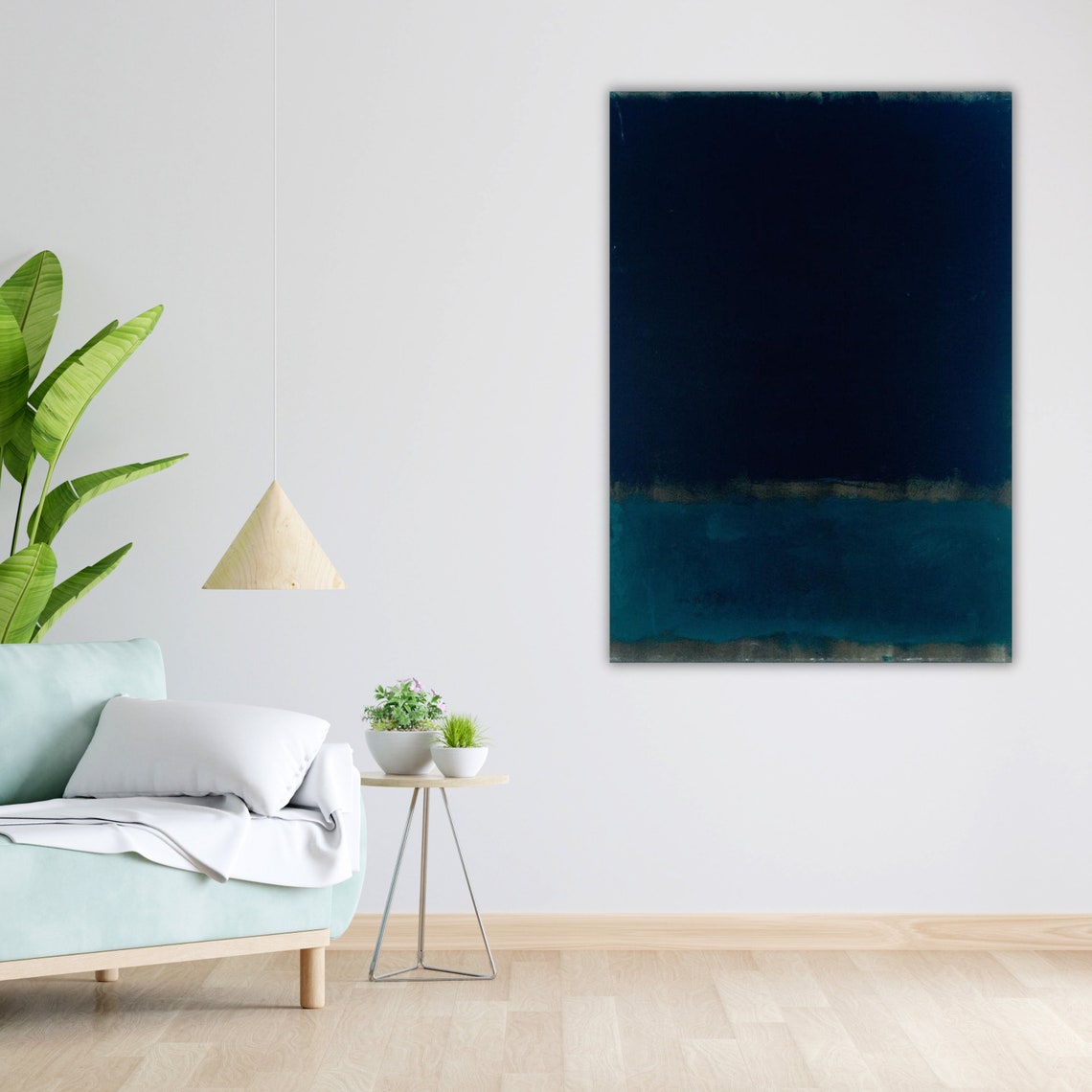 Rothko Inspired Navy Blue Color Field Abstract Modern Art Print - Image 4