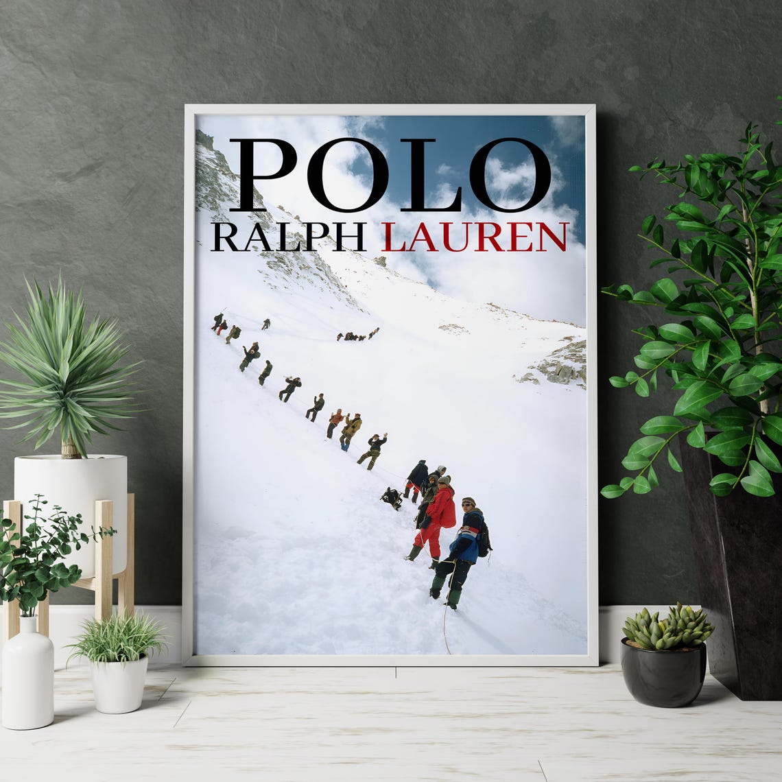 Polo Ralph Lauren Mountain Climbers Snowy Ascent Adventure Team Poster