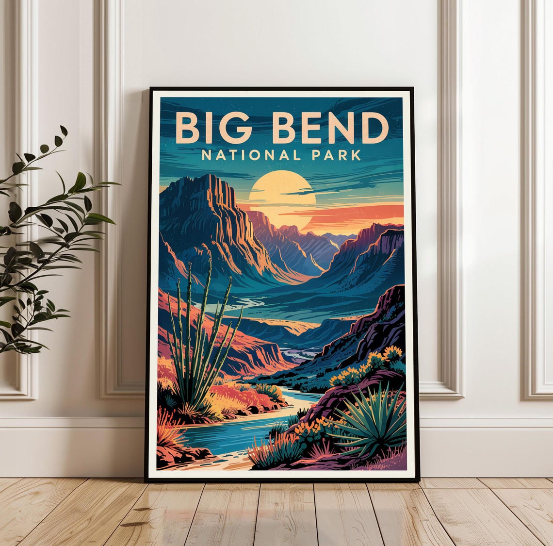 Big Bend National Park Texas Desert Canyon Sunset Travel Poster