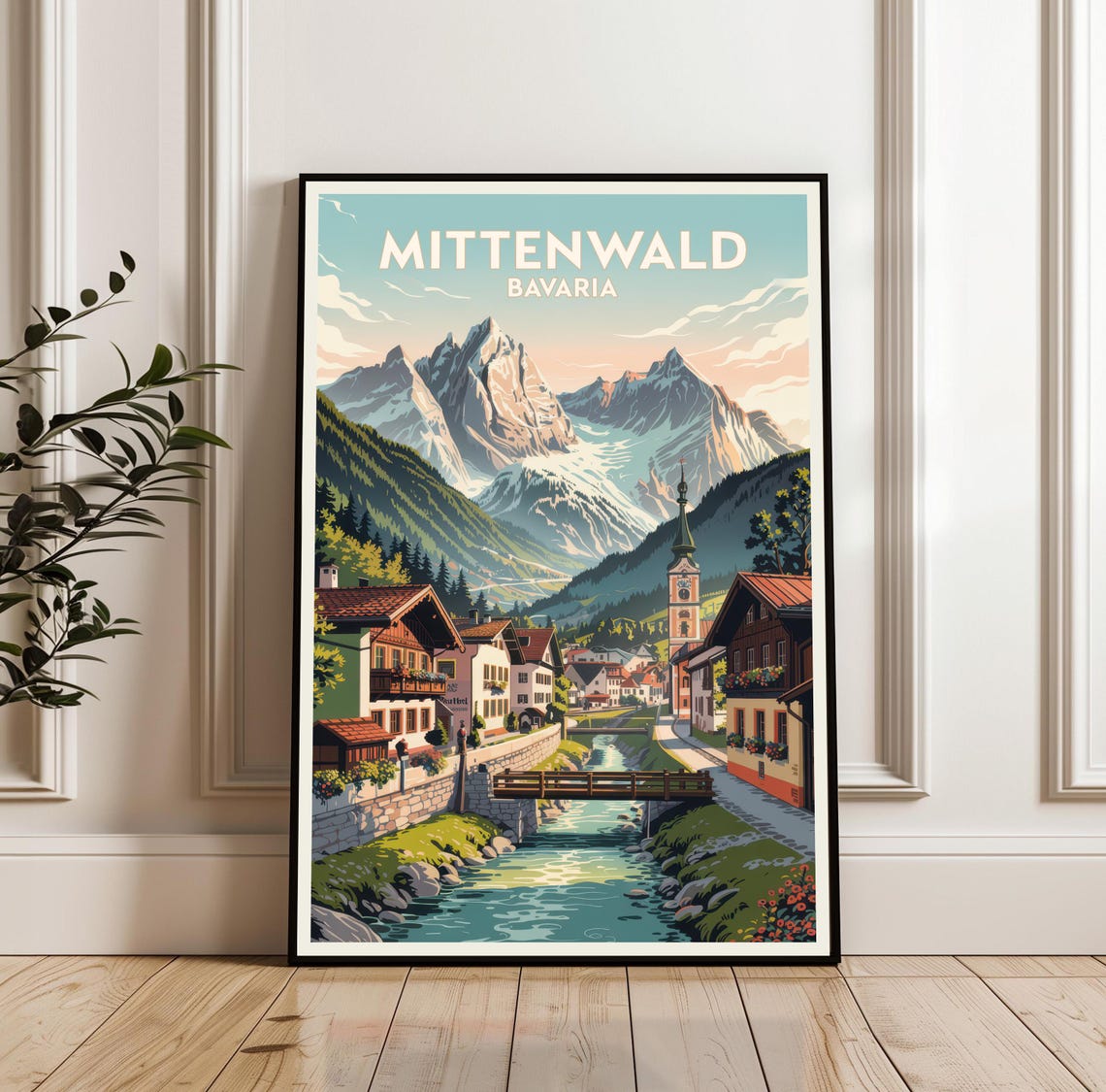 Mittenwald Bavaria Mountain Village Travel Poster Alpine Gift