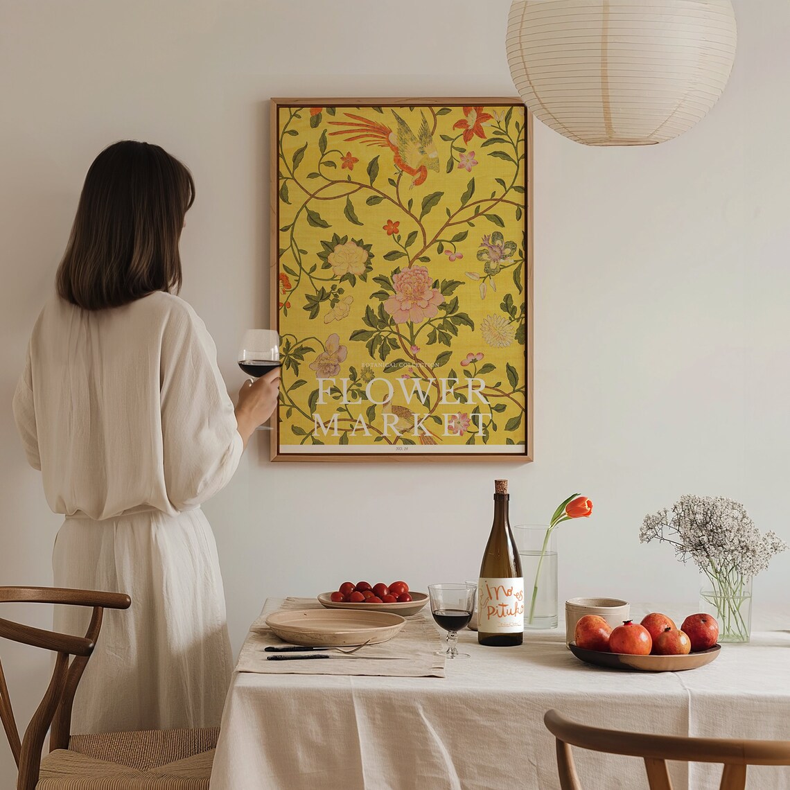 The Flower Market Posters Yellow Flower Wall Art For Living Room Vintage Flower Market Print Botanical Prints Office Wall Art - Image 3