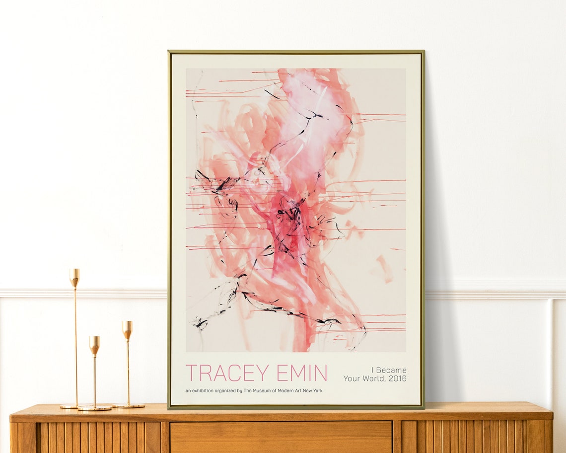 Tracey Emin I Became Your World 2016 Pink Gestural Figure Art Poster