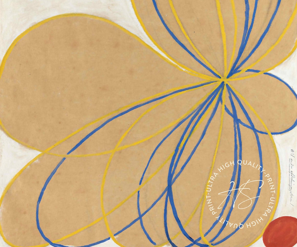 Hilma Af Klint Seven Pointed Star 1908 Brown Blue Abstract Art Poster - Image 4