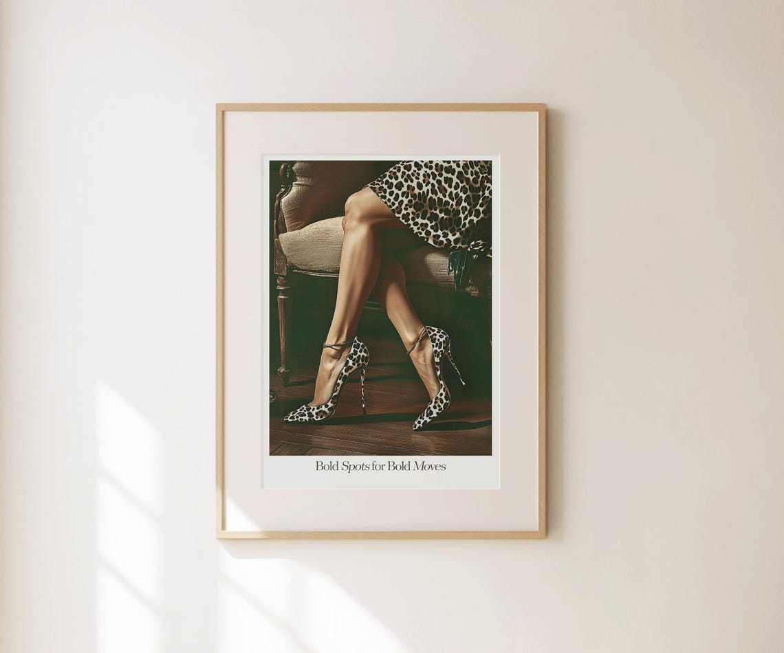 Bold Spots for Bold Moves Leopard Heels Fashion Photography Poster - Image 4