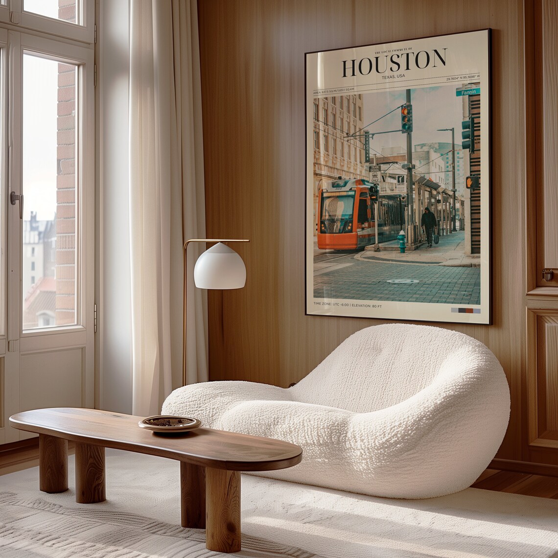 Houston Texas Metro Rail Tram on Fannin Downtown Street Travel Poster - Image 4