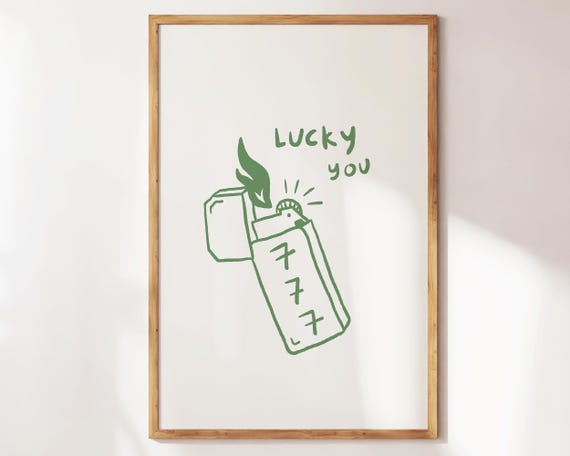 Lucky Print Angel Numbers Wall Art Spiritual Affirmation Quotes Preppy Apartment Decor Cute Illustration Poster Girly Print 777 Art