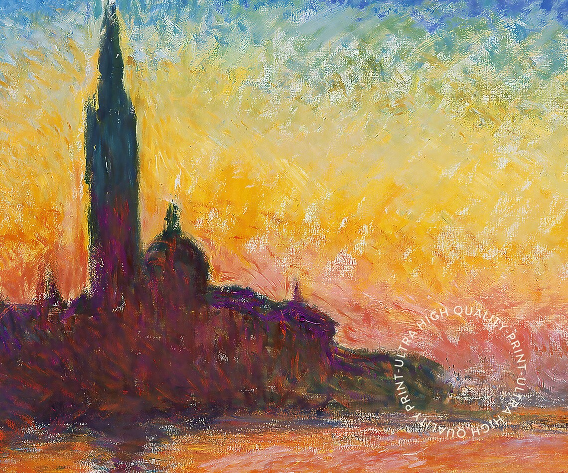 Claude Monet San Giorgio Maggiore Venice Sunset Exhibition Wall Art Poster - Image 5