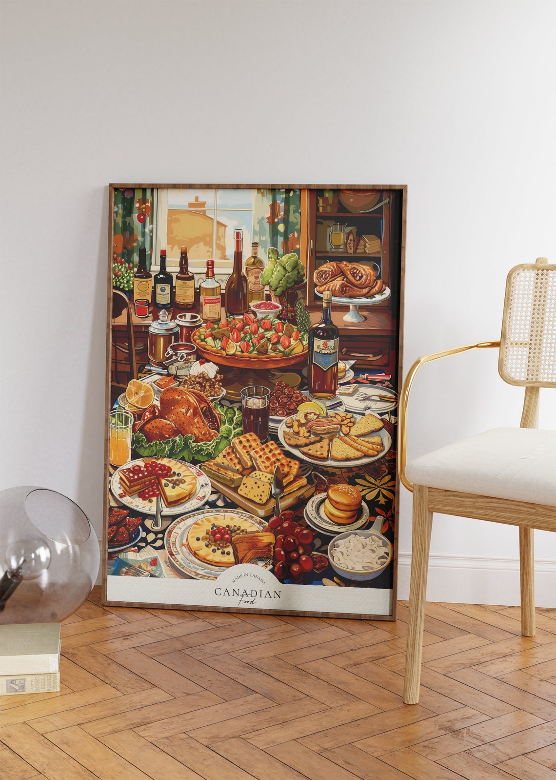Canadian Food Feast Illustration Vintage Kitchen Wall Art Print Poster - Image 4