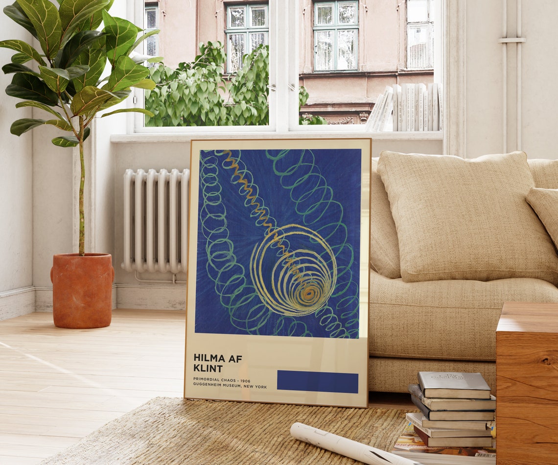 Hilma af Klint Primordial Chaos 1906 Blue Spiral Abstract Art Poster - Image 2