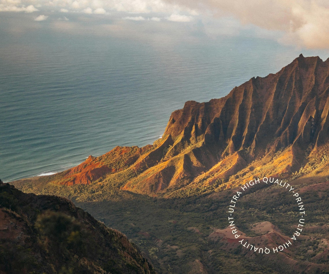 Kauai Hawaii Na Pali Coast Cliffs Ocean View Dramatic Travel Poster - Image 5