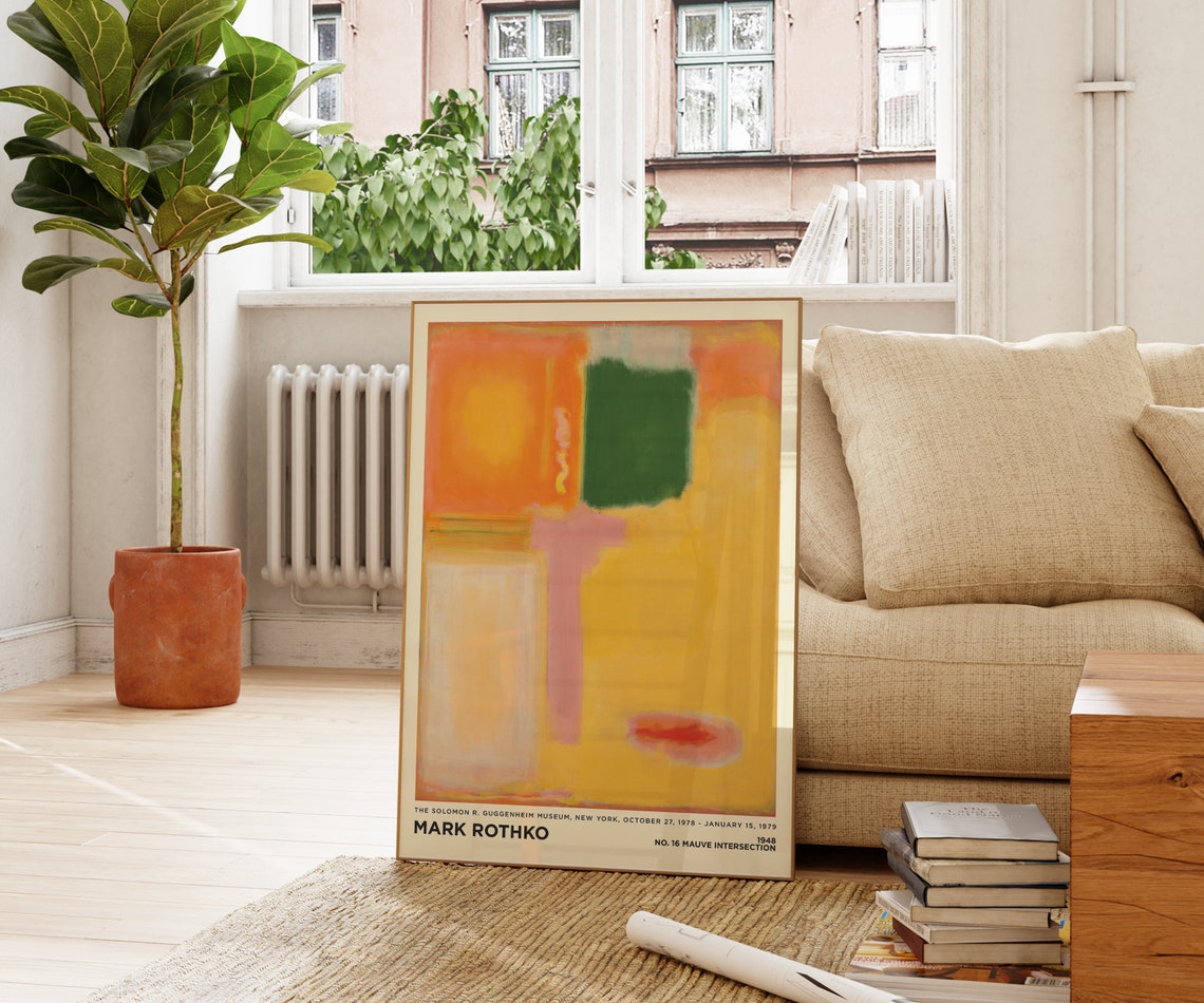 Mark Rothko No 16 Mauve Intersection 1948 Orange Abstract Art Poster - Image 3