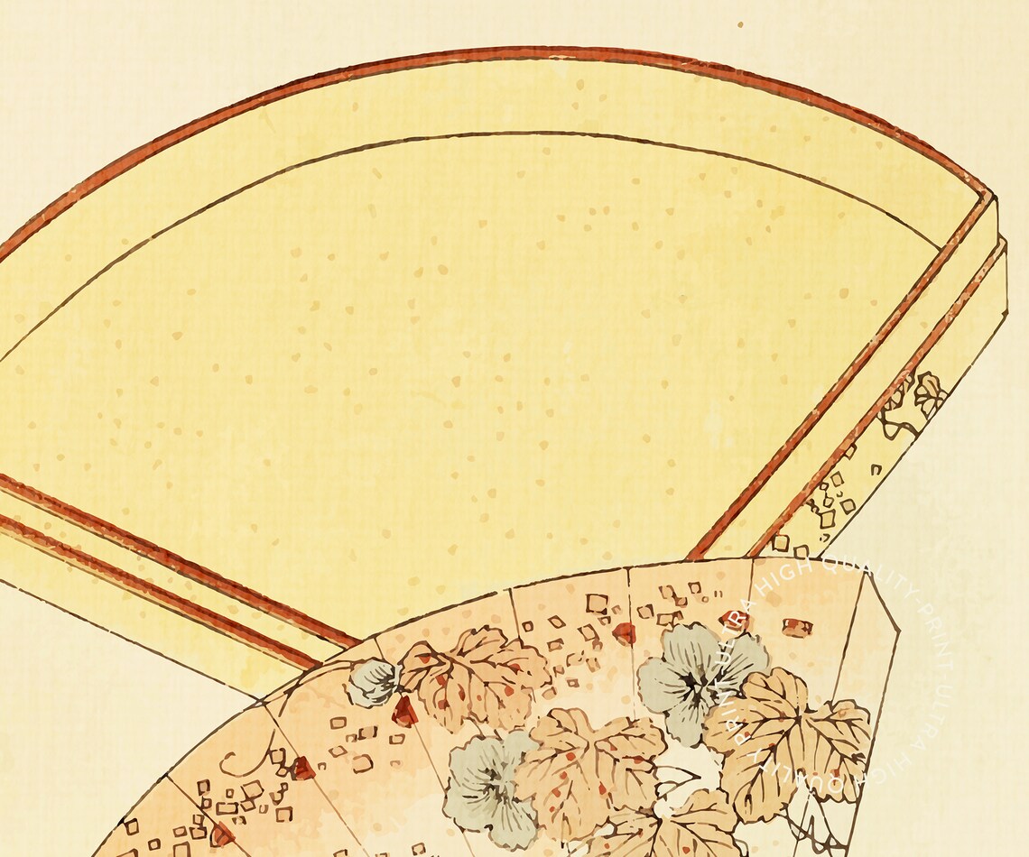 Korin Furuya Bijutsukai Folding Fans 1901 Japanese Woodblock Art Print - Image 5