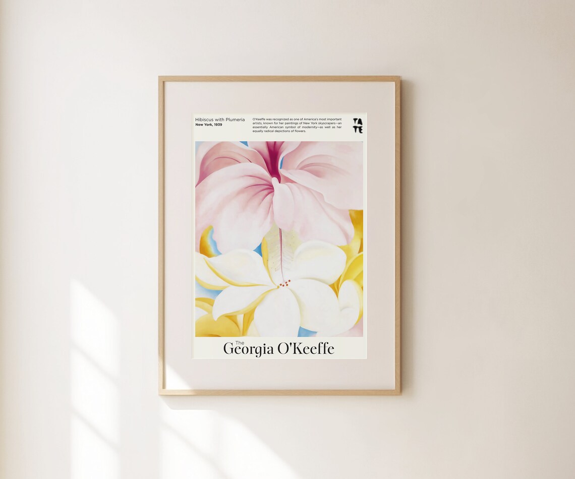 Georgia O'Keeffe Hibiscus Plumeria Tate Pink Tropical Floral Poster - Image 2