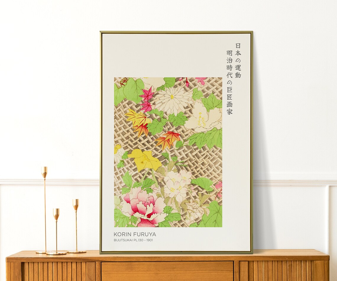 Korin Furuya Print Bijutsukai Japanese Flower Botanical Print Japanese Wall Art Large Japanese Art For Living Room Flower Prints - Image 3