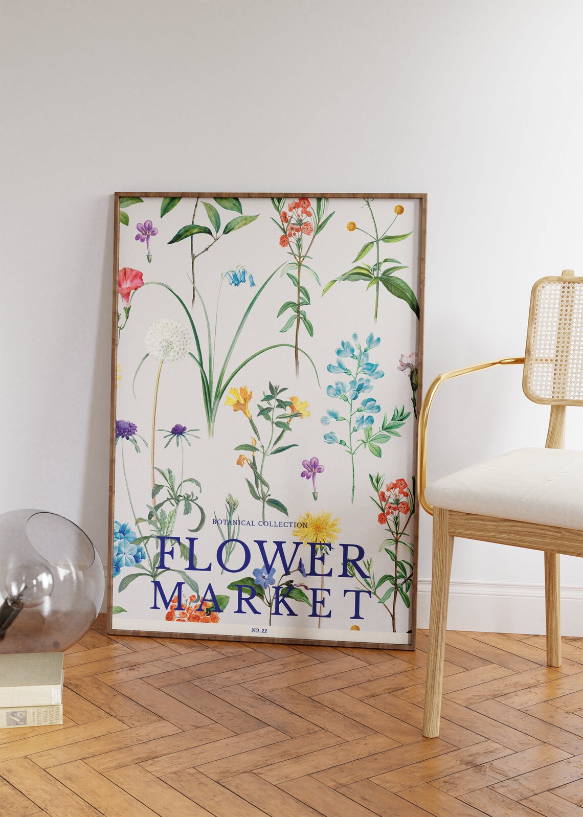 Flower Market No 22 Wildflower Botanical Watercolor Floral Poster - Image 2