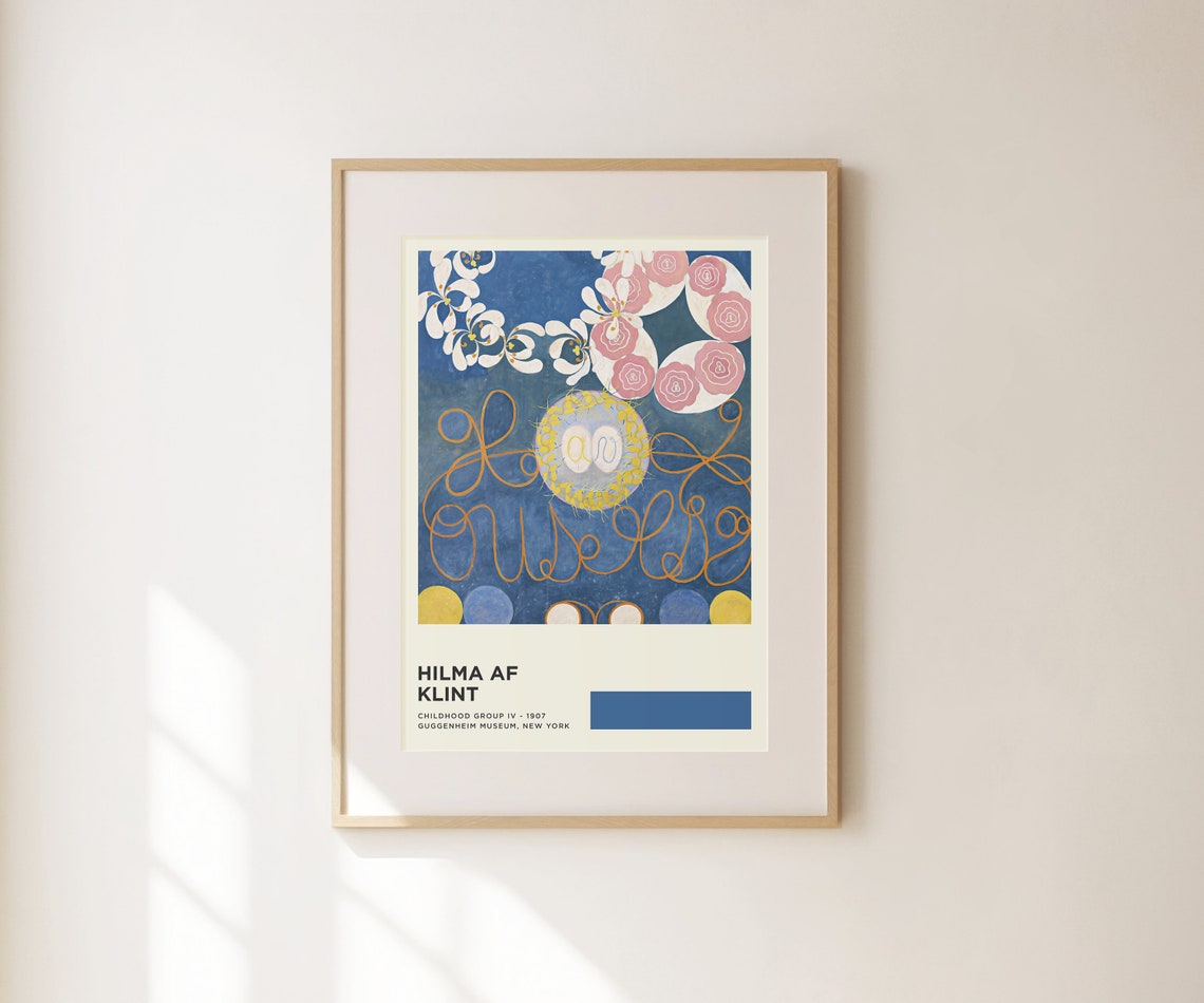Hilma af Klint Childhood Group IV 1907 Abstract Floral Blue Art Print - Image 3