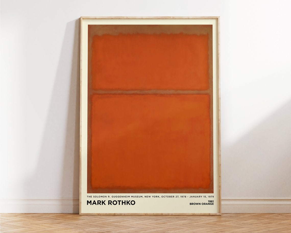 Mark Rothko Brown Orange 1961 Warm Color Field Abstract Art Poster