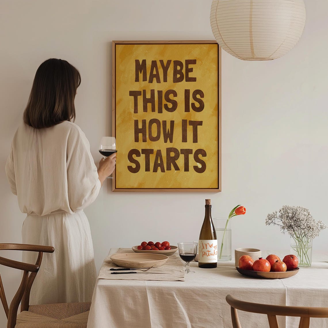 Maybe This Is How It Starts Print Office Apartment Decor Aesthetic Motivational Quotes Cute Living Room Wall Art Minimalistic Prints - Image 2